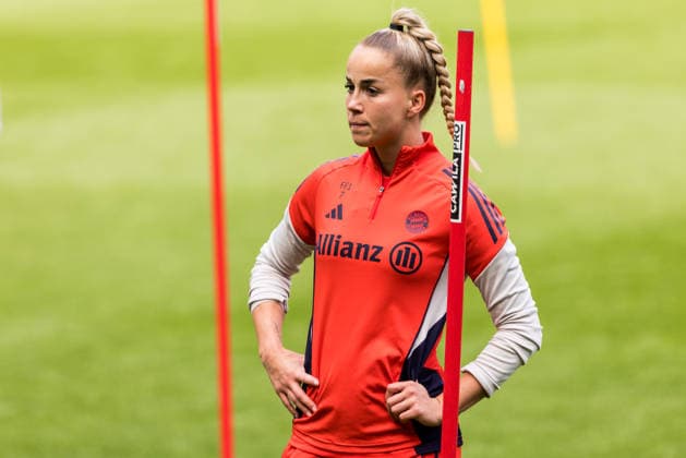 Abschlusstraining FC Bayern München; 13.05.2026 Giulia Gwinn (FC Bayern München, 7) DFB-Pokal 46. Finale der Frauen, VfL Wolfsburg - FC Bayern München, Abschlusstraining FC Bayern München, Köln, RheinEnergiestadion am 13.05.2026 Copyright: xBEAUTIFULxSPORTS Wunderlx