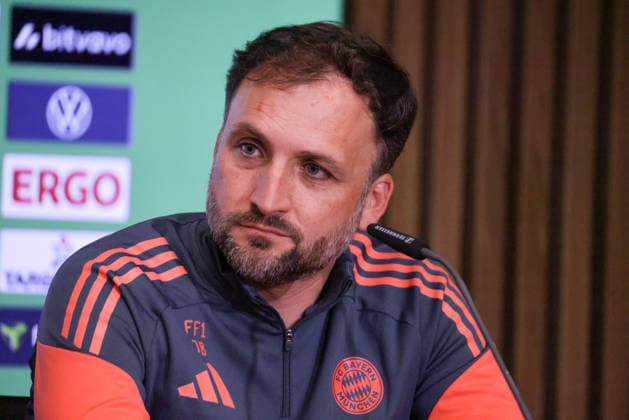 Köln, Deutschland: 13. Mai 2026 - 46. DFB Pokal Finale der Frauen 2026 - VfL Wolfsburg Frauen vs. FC Bayern München Frauen - Abschlusspressekonferenz Im Bild: Cheftrainer Jose Barcala (FCB) bei der Abschlusspressekonferenz in Köln Copyright: HMBxMedia MadeleinexFantini