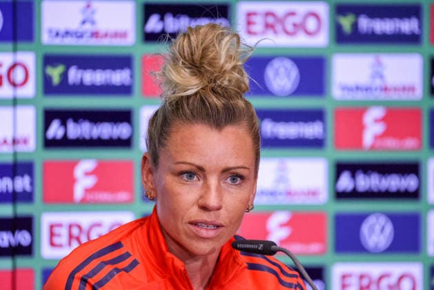 Köln, Deutschland: 13. Mai 2026 - 46. DFB Pokal Finale der Frauen 2026 - VfL Wolfsburg Frauen vs. FC Bayern München Frauen - Abschlusspressekonferenz Im Bild: Linda Dallmann (FCB) bei der Abschlusspressekonferenz in Köln Copyright: HMBxMedia MadeleinexFantini