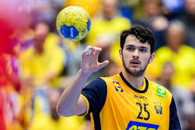 260513 Nikola Roganovic of Sweden during the International Friendly, Länderspiel, Nationalmannschaft handball match between Sweden and Croatia on May 13, 2026 in Kristianstad. Photo: Petter Arvidson BILDBYRAN kod PA PA1213 handball handboll handball träningsmatch sverige sweden croatia friendly match sverige bbeng sverige sweden Copyright: PETTERxARVIDSON BB260513PA058