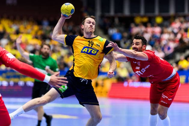 260513 Felix Claar of Sweden during the International Friendly, Länderspiel, Nationalmannschaft handball match between Sweden and Croatia on May 13, 2026 in Kristianstad. Photo: Petter Arvidson BILDBYRAN kod PA PA1213 handball handboll handball träningsmatch sverige sweden croatia friendly match sverige bbeng sverige sweden Copyright: PETTERxARVIDSON BB260513PA064