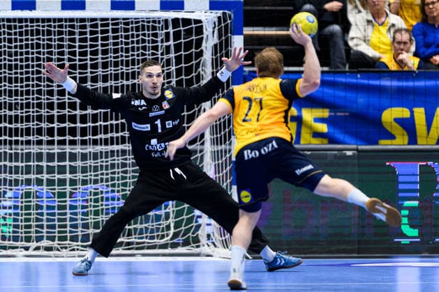 260513 Goalkeeper Dominik Kuzmanovic of Croatia during the International Friendly, Länderspiel, Nationalmannschaft handball match between Sweden and Croatia on May 13, 2026 in Kristianstad. Photo: Petter Arvidson BILDBYRAN kod PA PA1213 handball handboll handball träningsmatch sverige sweden croatia friendly match sverige bbeng sverige sweden Copyright: PETTERxARVIDSON BB260513PA110