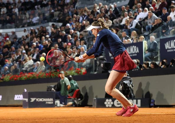 May 13, 2026, Rome, Lazio, Italy: ELENA RYBAKINA of Kazakhstan during the match against E. Svitolina of Ukraine in the quarterfinals of tennis tournament WTA, Tennis Damen 1000 Internazionali BNL DÃ¢â‚¬â ¢Italia, Rome, Italy. Rome Italy - ZUMAc278 20260513_zsp_c278_047 Copyright: xMarcinxCholewinskix