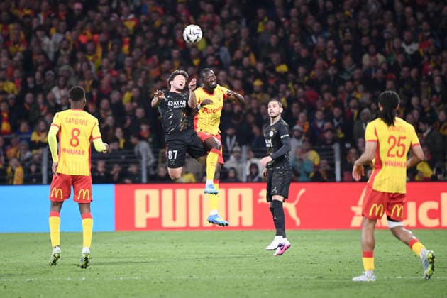 RC Lens v Paris Saint-Germain - Ligue 1 McDonald s 2025 2026 87 Joao NEVES (psg) - 19 Abdallah SIMA (rcl) during the Ligue 1 McDonald s match between Lens and Paris at Stade Bollaert-Delelis on May 13, 2026 in Lens, France. Lens France  Copyright: xFEPx 776348352