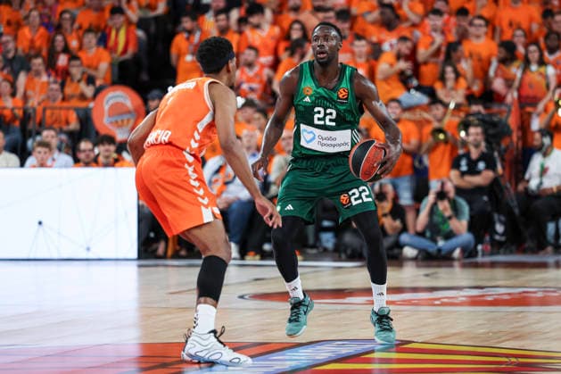 May 13, 2026, Valencia, Valencia, Spain: Jerian Grant of Panathinaikos AKTOR Athens action during the EuroLeague Play Off Game 5 match between Valencia Basket and Panathinaikos Aktor Athens at Roig Arena on May 13, 2026 in Valencia, Spain. Valencia Spain - ZUMAa181 20260513_zaa_a181_261 Copyright: xIrinaxR.xHipolitox