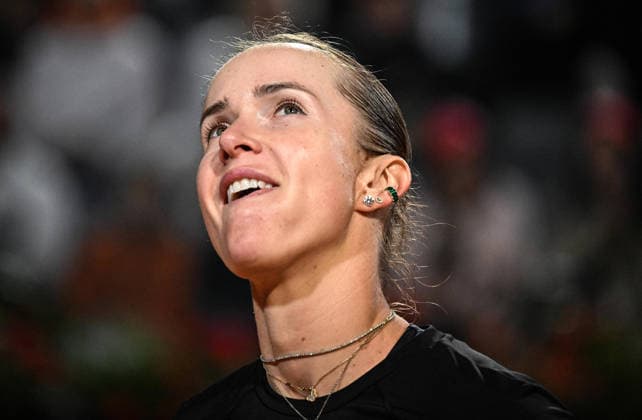 May 13, 2026, Rome, Italy: Elina Svitolina of Ukraine reacts during her women s singles quarterfinals match against Elena Rybakina (not pictured) at the Italian Open tennis tournament in Rome, Italy, 13 May 2026. ANSA RICCARDO ANTIMIANI. Italian Open Tennis Tournament  - ZUMAa110 20260513_zaf_a110_056 Copyright: xRiccardoxAntimianix