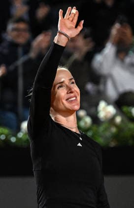 May 13, 2026, Rome, Italy: Elina Svitolina of Ukraine celebrates the victory after her women s singles quarterfinals match against Elena Rybakina (not pictured) at the Italian Open tennis tournament in Rome, Italy, 13 May 2026. ANSA RICCARDO ANTIMIANI. Italian Open Tennis Tournament  - ZUMAa110 20260513_zaf_a110_057 Copyright: xRiccardoxAntimianix