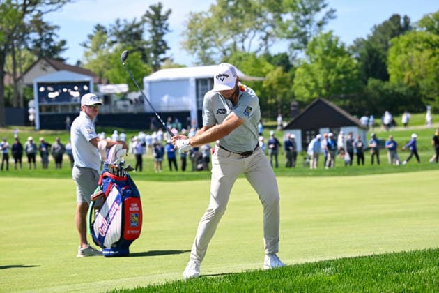 NEWTON SQUARE, PA - MAY 12: Sam Burns of United States of America is shown during the 2026 PGA, Golf Herren Championship on May 12th, 2026 at Aronimink Golf Club in Newtown Square, PA.(Photo by Terence Lewis Icon Sportswire) GOLF: MAY 12 PGA PGA Championship EDITORIAL USE ONLY Icon260512119