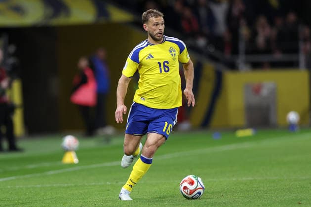 JESPER KARLSTROM, Svezia, Qualificazioni Mondiali 2026, World Cup Qualifying, Sweden-Poland 3-2, azione, action, single shot QUALIFICAZIONI MONDIALI 2026 SVEZIA-POLONIA 3-2