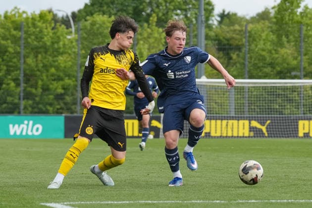Donnerstag, 14.05.2026 Saison 2025 2026 Finale U17, U 17 Westfalenpokal im BVB Fußballpark Hohenbuschei, Dortmund, Germany. BV Borussia Dortmund U17 - VfL Bochum U17. Niclas Julius Goldberg (BVB)