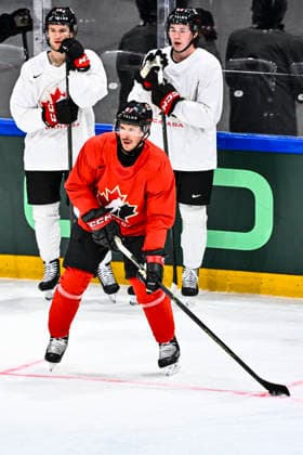 Canada national Ice hockey, Eishockey team training session at the 2026 IIHF Ice Hockey World Championship, WM, Weltmeisterschaft in Fribourg, Switzerland, on May 14, 2026. Pictured Sidney Crosby of Canada. (CTKxPhoto RadekxPetrasek) CTKPhotoP2026051405492  CTKPhotoP2026051405492