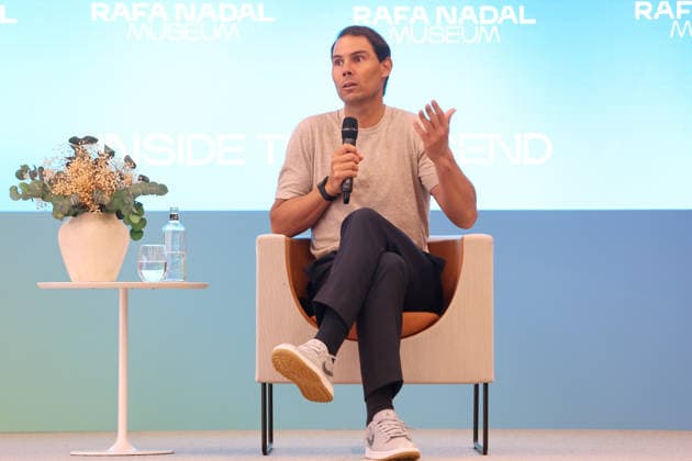 Rafa Nadal inaugura en Manacor las renovadas instalaciones de su museo interactivo El tenista Rafael Nadal ofrece declaraciones a los medios durante la presentación de la ampliación del Rafa Nadal Museum en su complejo deportivo de Manacor, a 14 de mayo de 2026, en Manacor, Baleares (Espana). El renovado espacio cultural triplica su superficie de exposición e incorpora las últimas tecnologías y simuladores interactivos, consolidándose como uno de los principales atractivos turísticos y deportivos de la isla de Mallorca. 14 MAYO 2026 Manacor, Baleares Manacor, Baleares Espana Copyright: xIsaacxBujx 7522738