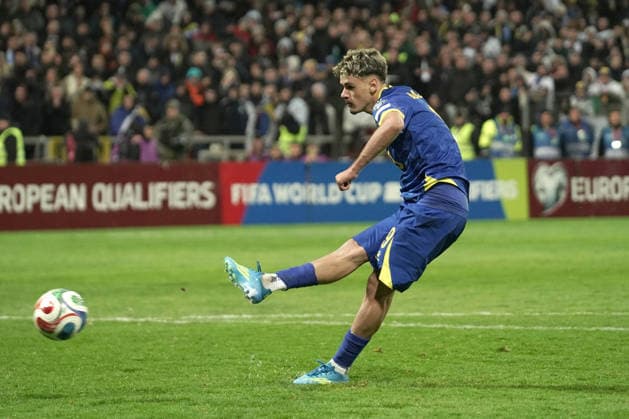 KERIM ALAJBEGOVIC, Bosnia, Qualificazioni Mondiali 2026, World Cup Qualifying, Bosnia Erzegovina-Italy 5-2 dcr, Goal, Gol, Rigore, Penalty QUALIFICAZIONI MONDIALI 2026 PLAY OFFS BOSNIA-ITALIA 5-2 dcr