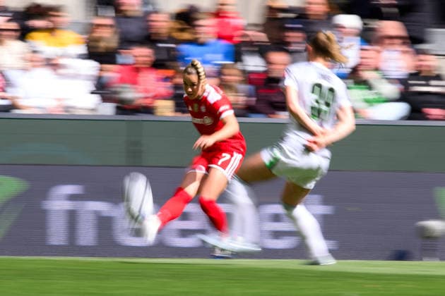 COLOGNE, GERMANY - 14 MAY, 2026: Giulia Gwinn - The DFB-Pokal Frauen (Germany Women Cup) match Vfl Wolfsburg vs FC Bayern Munich at Rhein Energie Stadion  Copyright: xx