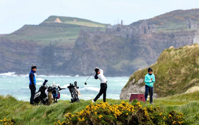 REPRO FREE *PRESS RELEASE NO REPRODUCTION FEE* EDITORIAL USE ONLY North of Ireland Men s Amateur Open, Royal Portrush Golf Club 14 5 2026 Conor McCarthy tees off the 7th hole Conor McCarthy tees off the 7th hole 14 5 2026  Copyright: x INPHO NickxElliottx AC016422