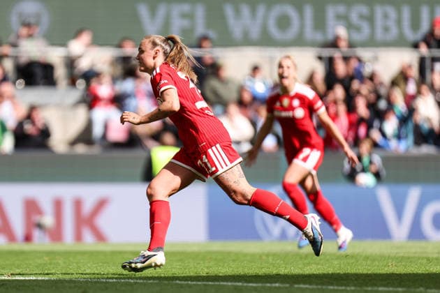 DFB-Pokal 46. Finale der Frauen, VfL Wolfsburg - FC Bayern München, 14.05.2026 Georgia Stanway (FC Bayern München, 31) jubelt zum 0:1 DFB-Pokal 46. Finale der Frauen, VfL Wolfsburg - FC Bayern München: Köln, RheinEnergieSTADION ;14.05.2025 Copyright: xBEAUTIFULxSPORTS Freisenx