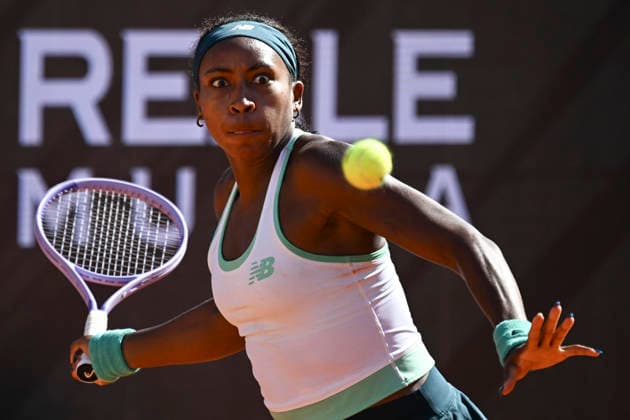 May 14, 2026, Rome, Italy: Coco Gauff of USA in action during her women s singles semifinals match against Sorana Cristea of Romania (not pictured) at the Italian Open tennis tournament in Rome, Italy, 14 May 2026. ANSA RICCARDO ANTIMIANI. Italian Open Tennis Tournament  - ZUMAa110 20260514_zaf_a110_061 Copyright: xRiccardoxAntimianix