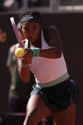 Coco Gauff (USA) during the match between Sorana Cirstea (ROU) vs Coco Gauff (USA) at the Italian Open in Rome, Thursday, May 14, 2026. (Alfredo Falcone LaPresse)  Copyright: xAlfredoxFalcone LaPressex
