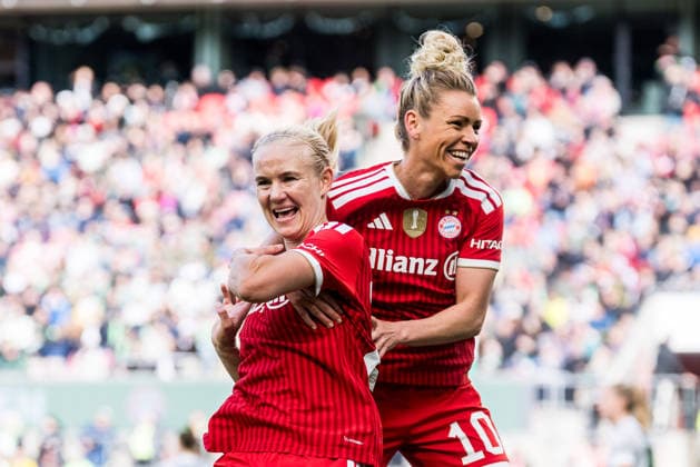 DFB-Pokal 46. Finale der Frauen, VfL Wolfsburg - FC Bayern München, 14.05.2026 Jubel zum 0:2 durch Pernille Harder (FC Bayern München, 21), Tor, Torjubel DFB-Pokal 46. Finale der Frauen, VfL Wolfsburg - FC Bayern München, Köln, RheinEnergieSTADION am 14.05.2026 Copyright: xBEAUTIFULxSPORTS Wunderlx