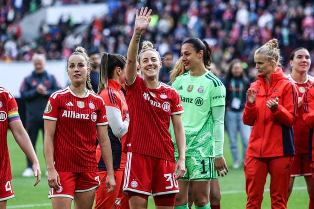 Fussball, DFB-Pokal Frauen Saison 2025 2026 Finale VfL Wolfsburg - FC Bayern München 14.05.2026, RheinEnergieSTADION Carolin Simon (FC Bayern München, 30) Köln RheinEnergieSTADION Nordrhein-Westfalen Deutschland