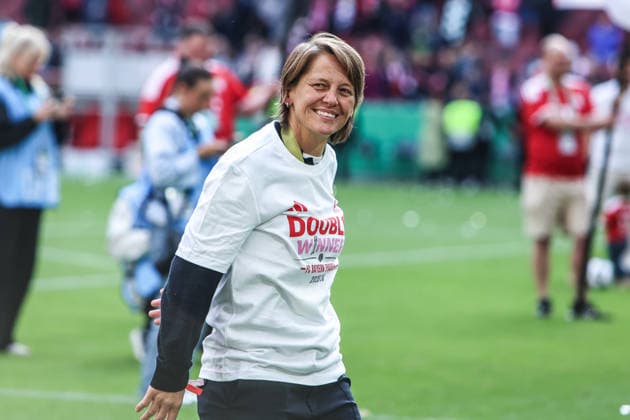 Fussball, DFB-Pokal Frauen Saison 2025 2026 Finale VfL Wolfsburg - FC Bayern München 14.05.2026, RheinEnergieSTADION Bianca Rech (Direktorin Frauenfussball FC Bayern München) Köln RheinEnergieSTADION Nordrhein-Westfalen Deutschland