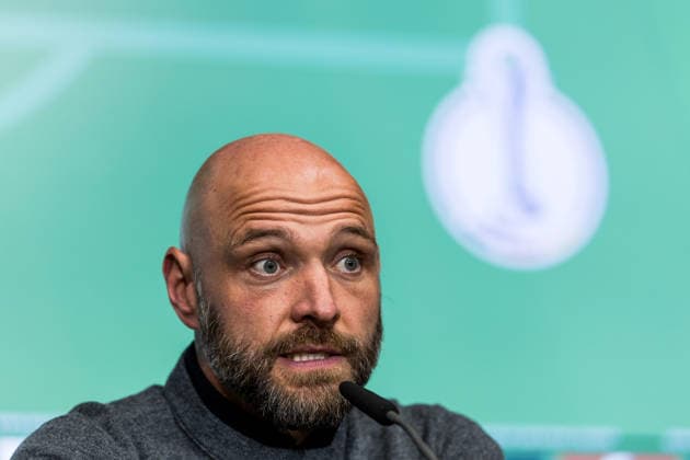 DFB-Pokal 46. Finale der Frauen, VfL Wolfsburg - FC Bayern München, 14.05.2026 Stephan Lerch (Trainer VfL Wolfsburg) während der Pressekonferenz DFB-Pokal 46. Finale der Frauen, VfL Wolfsburg - FC Bayern München, Köln, RheinEnergieSTADION am 14.05.2026 Copyright: xBEAUTIFULxSPORTS Wunderlx