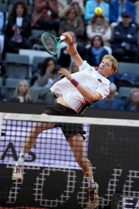 Martin Landaluce of Spain during the match against Daniil Medvedev of Russia at the Internazionali BNL d Italia 2026 tennis tournament at Foro Italico in Rome (Italy) on May, 14, 2026. AntoniettaxBaldassarre