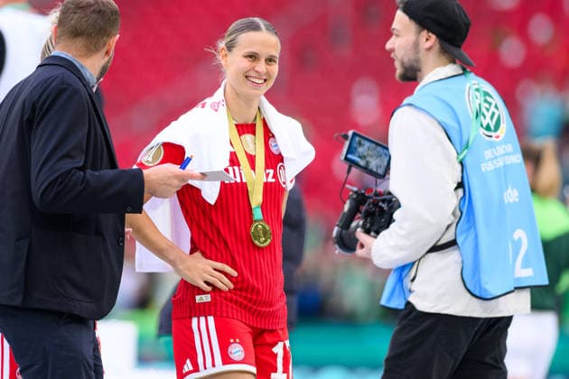 COLOGNE, GERMANY - 14 MAY, 2026: Klara Buehl - The DFB-Pokal Frauen (Germany Women Cup) match Vfl Wolfsburg vs FC Bayern Munich at Rhein Energie Stadion  Copyright: xx