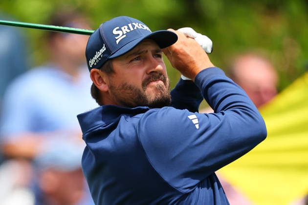 NEWTON SQUARE, PA - MAY 14: Andrew Novak of the United States tees off at the first tee during round 1 of the 2026 PGA, Golf Herren Championship on May 14, 2026 at Aronimink Golf Club in Newtown Square, Pennsylvania. (Photo by Rich Graessle Icon Sportswire) GOLF: MAY 14 PGA PGA Championship EDITORIAL USE ONLY Icon260514254541
