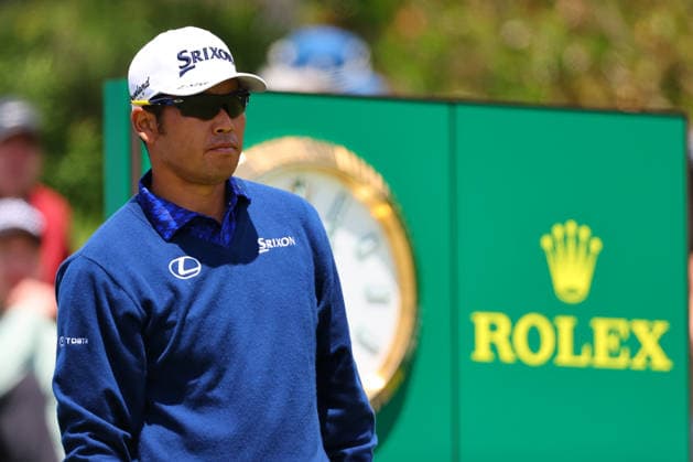 NEWTON SQUARE, PA - MAY 14: Hideki Matsuyama of Japan tees off at the first tee during round 1 of the 2026 PGA, Golf Herren Championship on May 14, 2026 at Aronimink Golf Club in Newtown Square, Pennsylvania. (Photo by Rich Graessle Icon Sportswire) GOLF: MAY 14 PGA PGA Championship EDITORIAL USE ONLY Icon260514255151