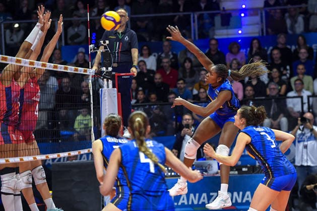 IPA84703347 - Biella, Italy May 14, 2026, Biella Forum BPER Test Match of the women s national volleyball team between Italy and France at Biella Forum Merit C. Adigwe (15)ITA in action during Test Match of the women s national volleyball team between Italy and France at Biella Forum  Copyright: xTonelloxAbozzi IPAxSportx xx 84703347