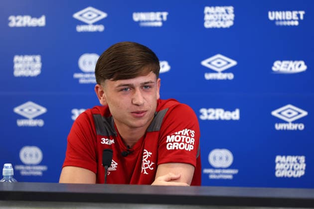 Mikey Moore during a press conference, PK, Pressekonferenz ahead of tomorrow s William Hill Scottish Premiership match against Falkirk. Rangers Press Conference - The Rangers Training Centre, Glasgow, Lanarkshire, Scotland, UK - 15 May 2026Glasgow The Rangers Training Centre Lanarkshire United Kingdom EDITORIAL USE ONLY  Copyright: xO Rourke RangersxFC Shutterstockx 16876798h