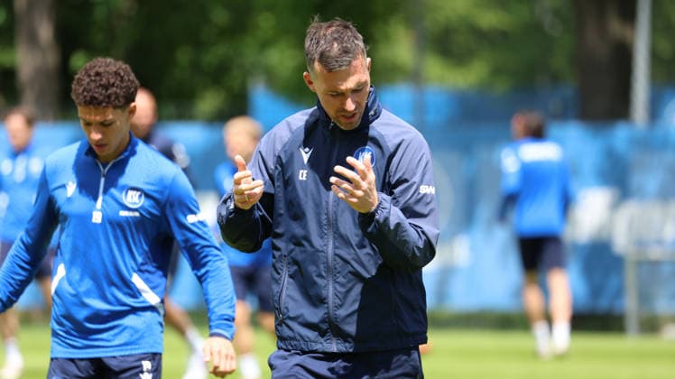 15.05.2026, xrekx, Fussball 2. Bundesliga, Karlsruher SC - Training v.l. Christian Eichner Trainer (Karlsruher SC) (DFL DFB REGULATIONS PROHIBIT ANY USE OF PHOTOGRAPHS as IMAGE SEQUENCES and or QUASI-VIDEO) Karlsruhe