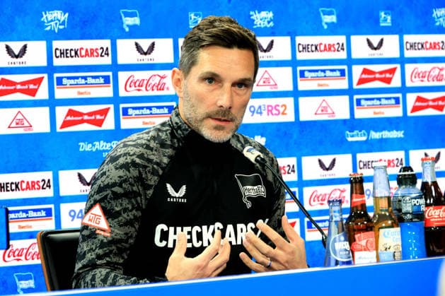 DEU, DFL, 2. FBL Hertha BSC, PK, 15.05.2026, Sportforum, Berlin, DEU, DFL, 2. FBL Hertha BSC, PK, im Bild Cheftrainer Stefan Leitl (Hertha BSC Berlin) DFL - regulations prohibit any use of Photographs as image sequences and or quasi-video