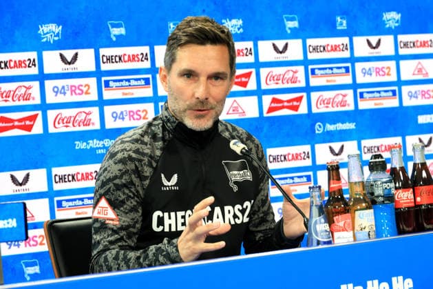 DEU, DFL, 2. FBL Hertha BSC, PK, 15.05.2026, Sportforum, Berlin, DEU, DFL, 2. FBL Hertha BSC, PK, im Bild Cheftrainer Stefan Leitl (Hertha BSC Berlin) DFL - regulations prohibit any use of Photographs as image sequences and or quasi-video