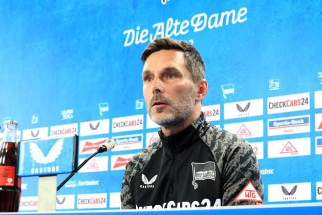 DEU, DFL, 2. FBL Hertha BSC, PK, 15.05.2026, Sportforum, Berlin, DEU, DFL, 2. FBL Hertha BSC, PK, im Bild Cheftrainer Stefan Leitl (Hertha BSC Berlin) DFL - regulations prohibit any use of Photographs as image sequences and or quasi-video