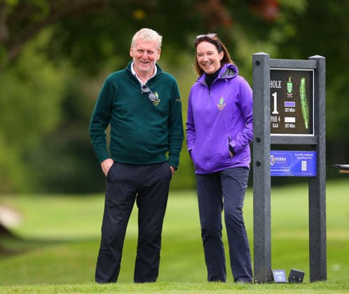 REPRO FREE *PRESS RELEASE NO REPRODUCTION FEE* EDITORIAL USE ONLY Flogas Irish Women s Amateur Open, Newlands Golf Club, Dublin 15 5 2026 Captains Dermot Devlin and Louise Halpin Dermot Devlin and Louise Halpin 15 5 2026  Copyright: x INPHO TomxO™Hanlonx V1467125