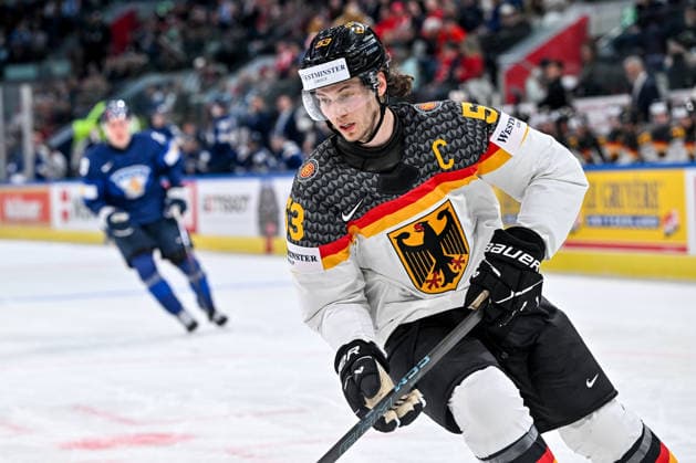 ZURICH, SWITZERLAND - MAY 15: Moritz Seider of Germany in action during the 2026 IIHF Ice hockey, Eishockey World Championship, WM, Weltmeisterschaft Switzerland game between Finland and Germany at Swiss Life Arena on May 15, 2026 in Zurich, Zurich. Zurich Swiss Life Arena Zurich Switzerland Copyright: xJustPictures.ch AndreaxBrancax jp-en-EuSpIm-JP7_ANB_Fin_Ger_15052026_8407