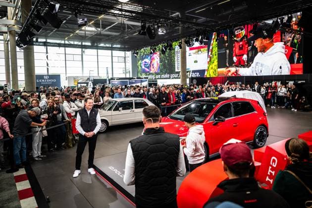 Volkswagen feiert 50 Jahre GTI mit der Weltpremiere des elektrischen ID. Polo GTI im Ring Boulevard am Nürburgring vor großem Publikum Weltpremiere Volkswagen ID. Polo GTI Copyright: xMichaelxGelhardtx
