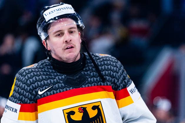 ZURICH, SWITZERLAND - MAY 15: Leon Gawanke (Germany, 9) after the Preliminary Round - Group A Match 1 between Finland and Germany at the IIHF Ice hockey, Eishockey World Championship, WM, Weltmeisterschaft 2026, Swiss Life Arena on May 15, 2026 in Zurich, Switzerland. Zurich Switzerland Copyright: xTimoxSteinx