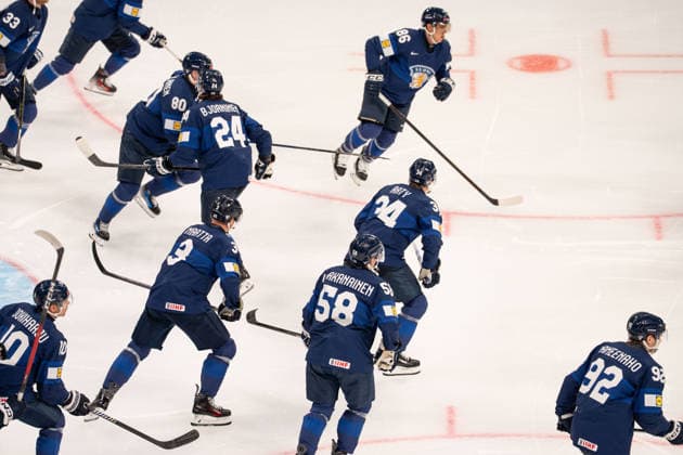 ZURICH, ZURICH - MAY 15: Finland players before the match ahead of the 2026 IIHF World Championship, WM, Weltmeisterschaft Group A match between Finland and Germany at Swiss Life Arena on May 15, 2026 in Zurich, Zurich, Switzerland. Copyright: xLivioxBaeriswylx xSPPx Sportspressphoto_SPR147071