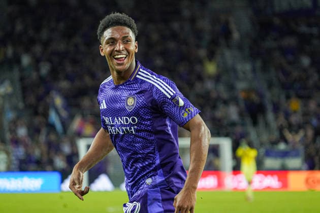 DC United at Orlando City SC, Orlando, Florida, USA Orlando, Florida, USA, March 22, 2025, Orlando City SC right back Alex Freeman 30 celebrate after scoring in the second half at Inter&Co Stadium. Copyright: xMartyxJean-Louisx