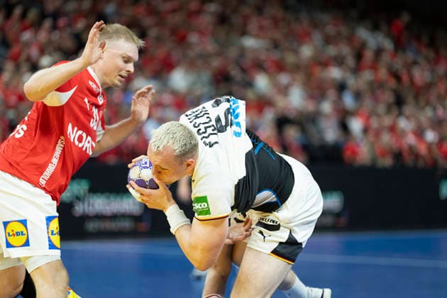 Men s Handball: Denmark - Germany Germany s Justus Fisher. The Danish handball men face Germany in a test match in Copenhagen on Friday, May 15, 2026. (Photo: Claus Bech Ritzau Scanpix) , Copenhagen Denmark
