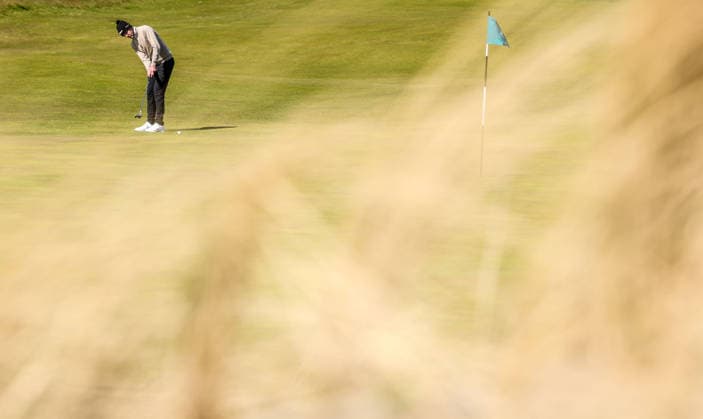 REPRO FREE *PRESS RELEASE NO REPRODUCTION FEE* EDITORIAL USE ONLY North of Ireland Men s Amateur Open, Royal Portrush Golf Club, Portrush 15 5 2026 James Hewitt putts James Hewitt putts 15 5 2026  Copyright: x INPHO NickxElliottx AC019470