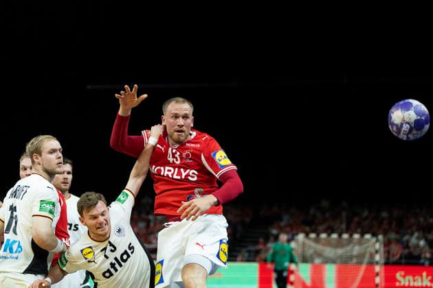 Men s Handball: Denmark - Germany Germany s Timo Kastening and Denmark s Simon Bogetoft Pytlick. The Danish handball men face Germany in a test match in Copenhagen on Friday, May 15, 2026. (Photo: Claus Bech Ritzau Scanpix) , Copenhagen Denmark