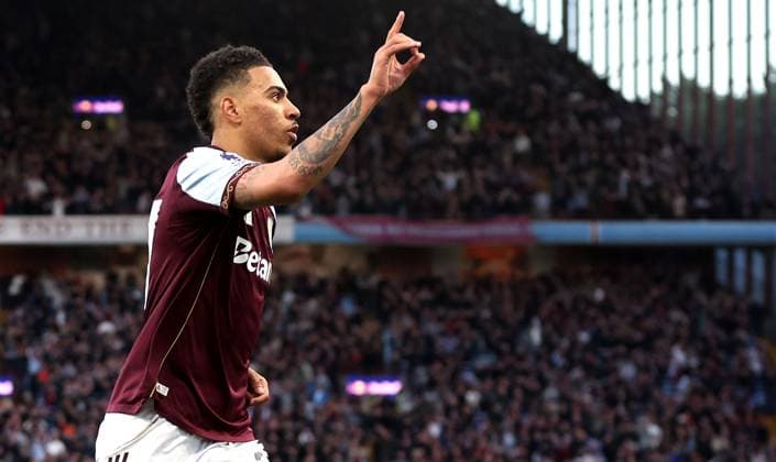 Morgan Rogers of Aston Villa celebrates scoring a goal to make the score 1-0 Aston Villa v Liverpool, Premier League, Football, Villa Park, Birmingham, UK - 15 May 2026Birmingham Villa Park United Kingdom EDITORIAL USE ONLY No use with unauthorised audio, video, data, fixture lists, club league logos or live services. Online in-match use limited to 120 images, no video emulation. No use in betting, games or single club league player publications.  Copyright: xKieranxMcManus Shutterstockx 16876814am