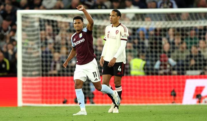 Ollie Watkins of Aston Villa celebrates scoring a goal to make the score 2-1 Aston Villa v Liverpool, Premier League, Football, Villa Park, Birmingham, UK - 15 May 2026Birmingham Villa Park United Kingdom EDITORIAL USE ONLY No use with unauthorised audio, video, data, fixture lists, club league logos or live services. Online in-match use limited to 120 images, no video emulation. No use in betting, games or single club league player publications. Copyright: xKieranxMcManus Shutterstockx 16876814av