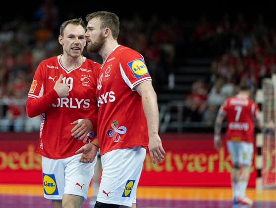 Men s Handball: Denmark - Germany Denmark s Mathias Gidsel and Thomas Sommer Arnoldsen. The Danish men s handball team faces Germany in a test match in Copenhagen on Friday, May 15, 2026. (Photo: Claus Bech Ritzau Scanpix) , Copenhagen Denmark