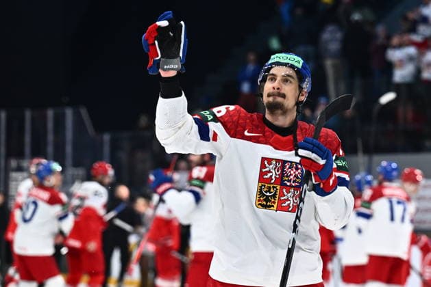 David Tomasek of Czech Republic after the IIHF World Championship, WM, Weltmeisterschaft Group B match Czech Republic vs Denmark on May 15, 2026, Fribourg, Switzerland. (CTKxPhoto RadekxPetrasek) CTKPhotoP2026051509246  CTKPhotoP2026051509246