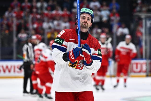 Jakub Flek of Czech Republic after the IIHF World Championship, WM, Weltmeisterschaft Group B match Czech Republic vs Denmark on May 15, 2026, Fribourg, Switzerland. (CTKxPhoto RadekxPetrasek) CTKPhotoP2026051509256  CTKPhotoP2026051509256